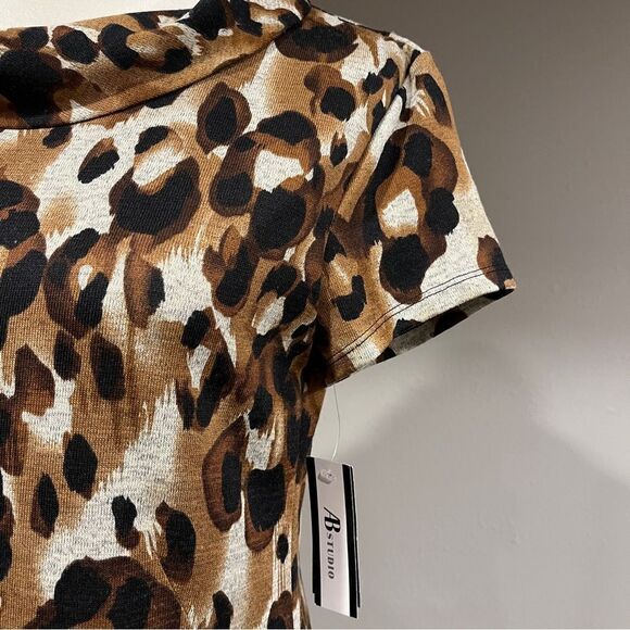 Leopard print cap sleeve dress - Picture 3 of 15